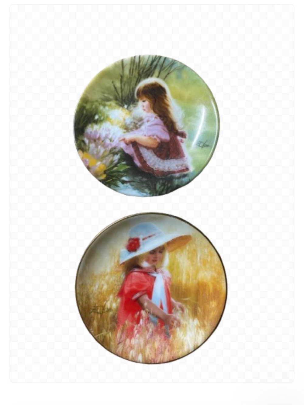 Vintage Pemberton & Oakes Collector Plates (Set of 2) Donald Zolan Artist Signed
